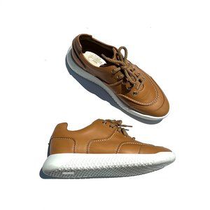 HERMES Turn Veau Sport  Saddle Leather H Sneakers 38 7.5